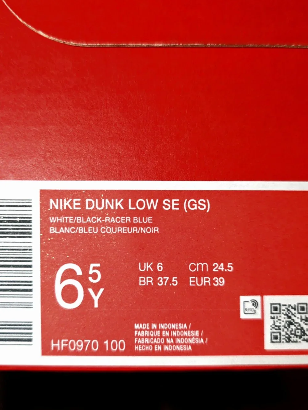 NIKE DUNK LOW SE (GS) (Dance Party) White/Black-Racer Blue HF0970100
